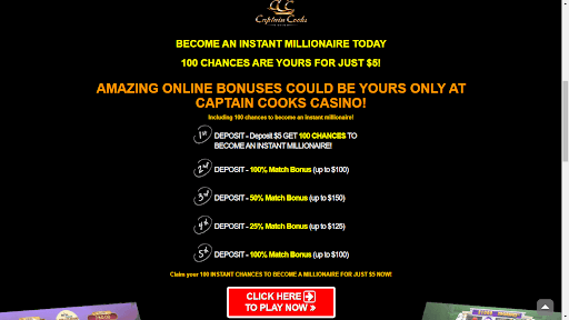 Captain Cooks Casino Bonus