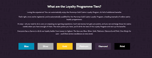 Bonuses at Mummys Gold Casino 2