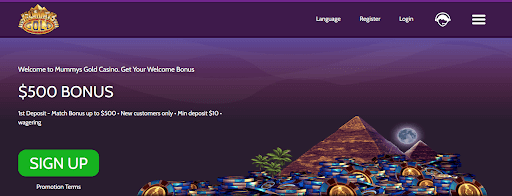 Bonuses at Mummys Gold Casino