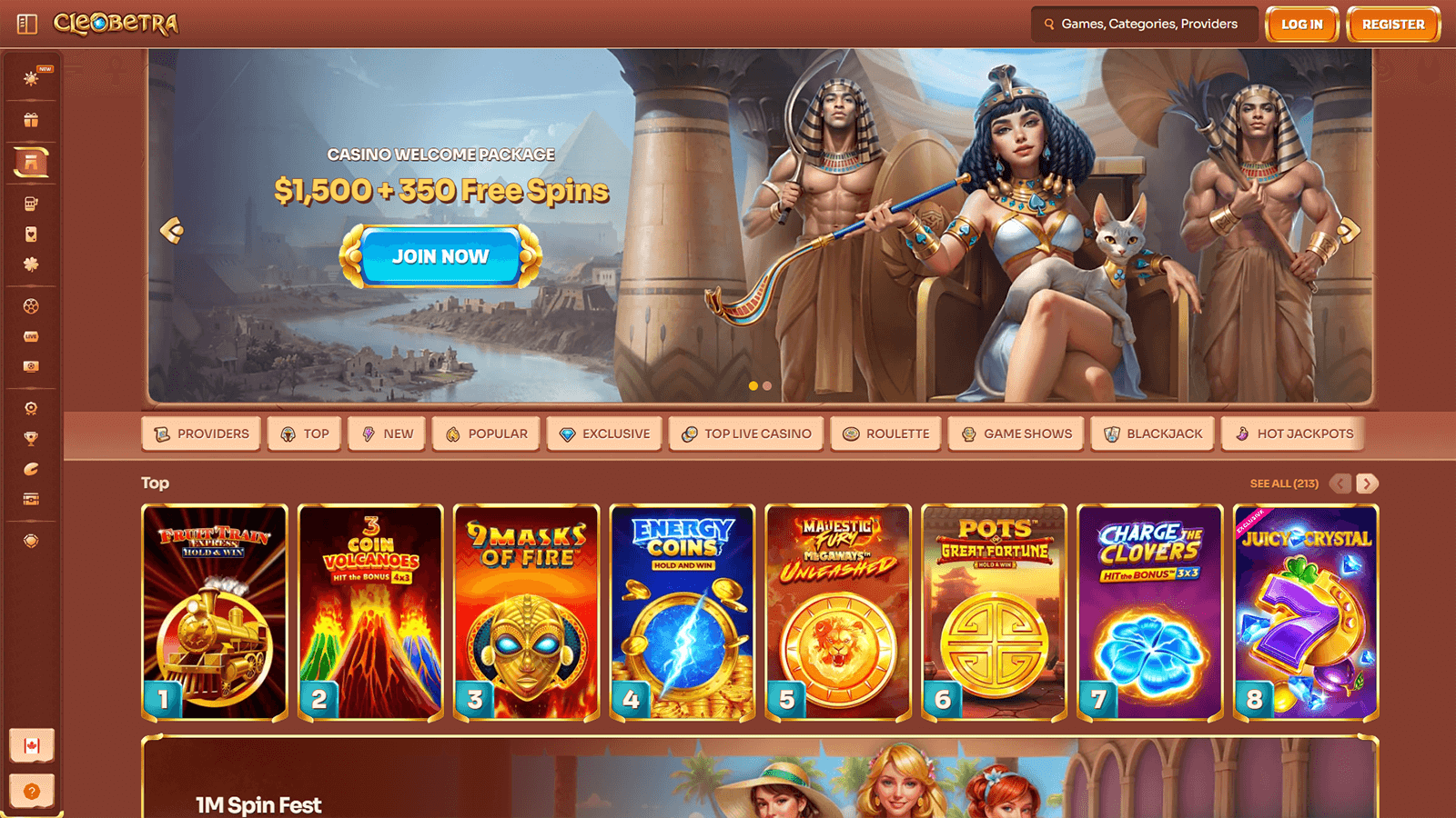 Cleobetra Casino Homepage