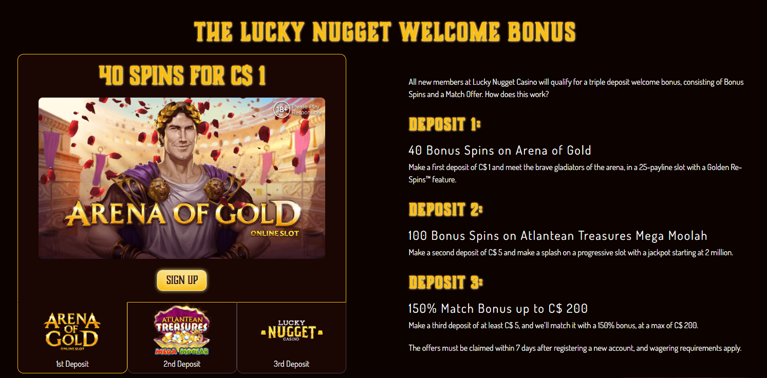 Lucky Nugget Welcome Bonus