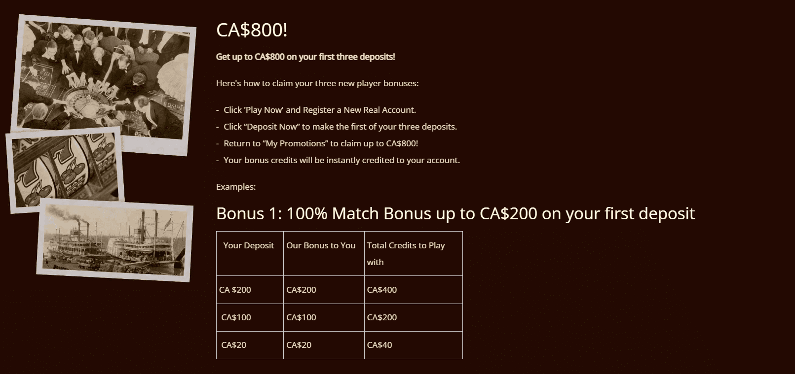 River Belle Welcome Bonus