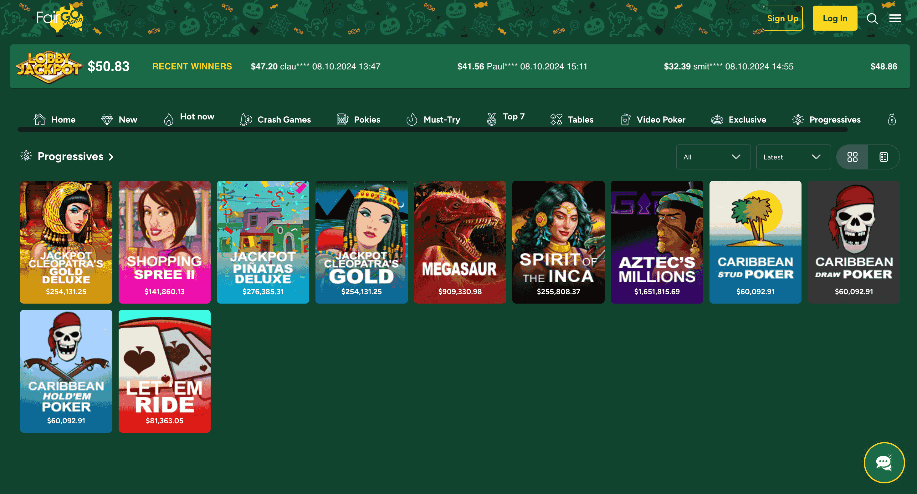 fair go progressive jackpot games